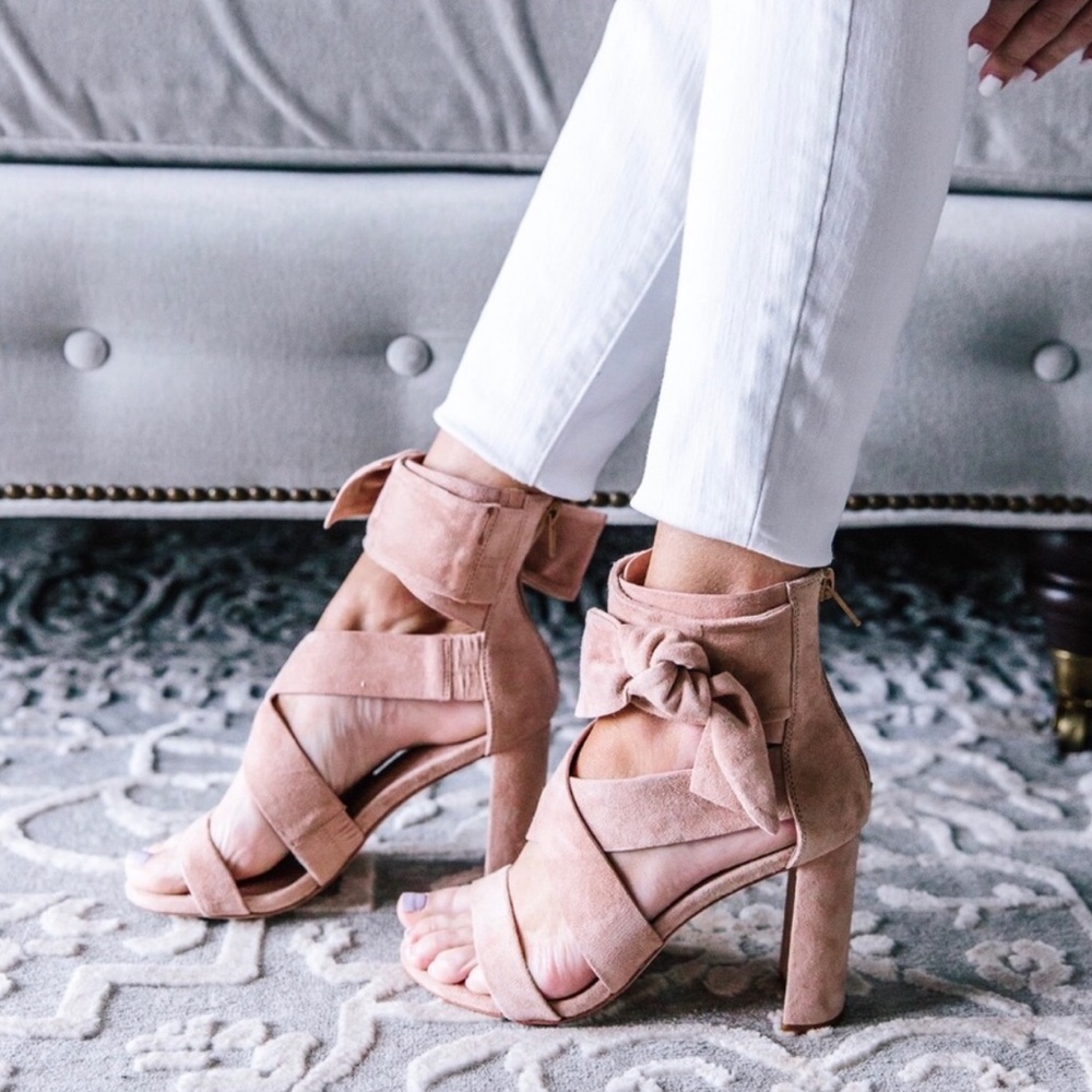 Jeffrey Campbell Despoina Blush Suede Heels